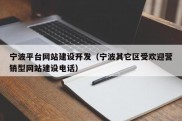 宁波平台网站建设开发（宁波其它区受欢迎营销型网站建设电话）