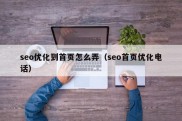 seo优化到首页怎么弄（seo首页优化电话）