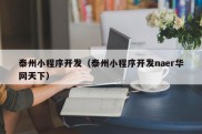 泰州小程序开发（泰州小程序开发naer华网天下）