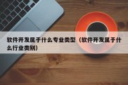 软件开发属于什么专业类型（软件开发属于什么行业类别）