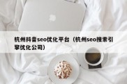 杭州抖音seo优化平台（杭州seo搜索引擎优化公司）