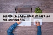 软件开发就业方向和前景如何（软件开发技术专业以后的就业方向）