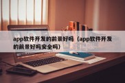 app软件开发的前景好吗（app软件开发的前景好吗安全吗）