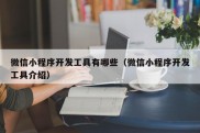 微信小程序开发工具有哪些（微信小程序开发工具介绍）