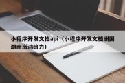 小程序开发文档api（小程序开发文档洲围湖南岚鸿给力）