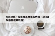 app软件开发流程吴彦祖苏大强（app开发基础视频教程）