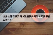 注册软件开发公司（注册软件开发公司需要什么条件）