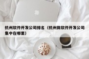 杭州软件开发公司排名（杭州做软件开发公司集中在哪里）