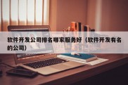 软件开发公司排名哪家服务好（软件开发有名的公司）