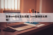 整体seo优化怎么设置（seo整体优化教程）