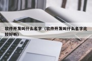 软件开发叫什么名字（软件开发叫什么名字比较好听）