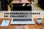 小程序开发收费价目表2022（小程序开发费用一览表mu4华网天下）